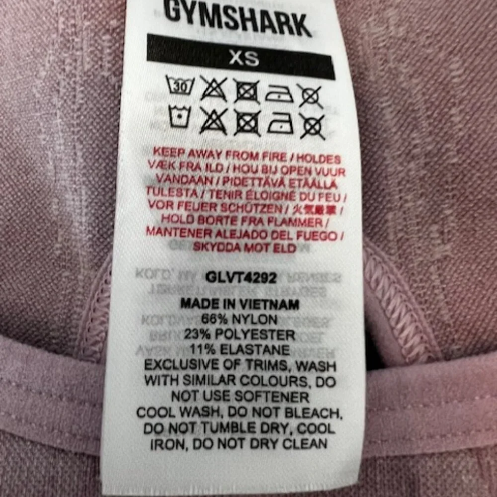 GYMSHARK Mercury Seamless Crop Tank sports bra‎ in lavender racerback size XS